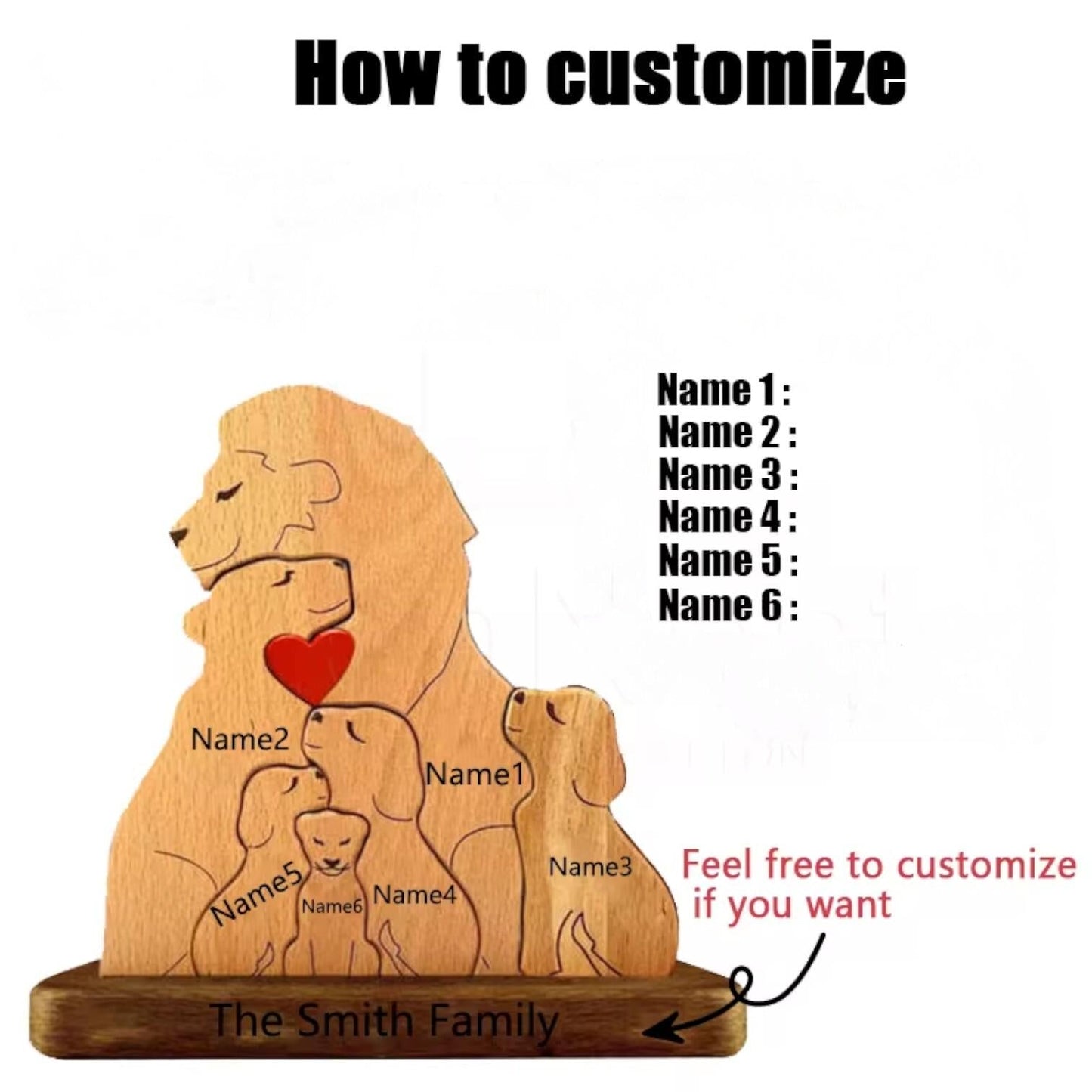 Personalised Lion Family Puzzle