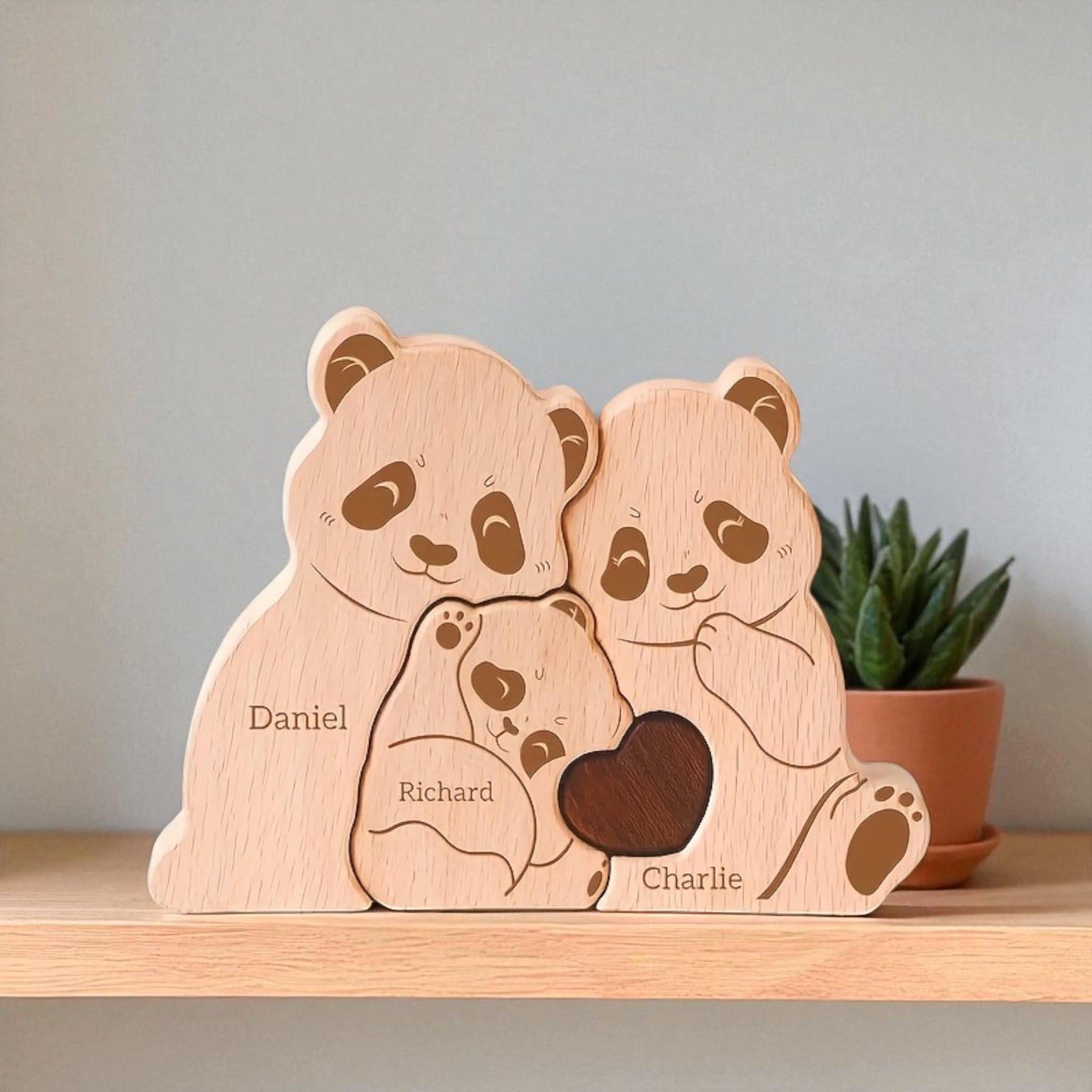 Personalised Panda Family Puzzle