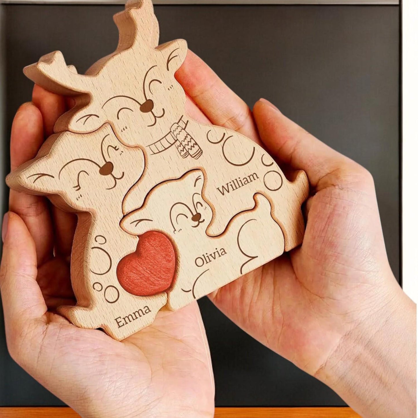 Personalised Deer Family Puzzle