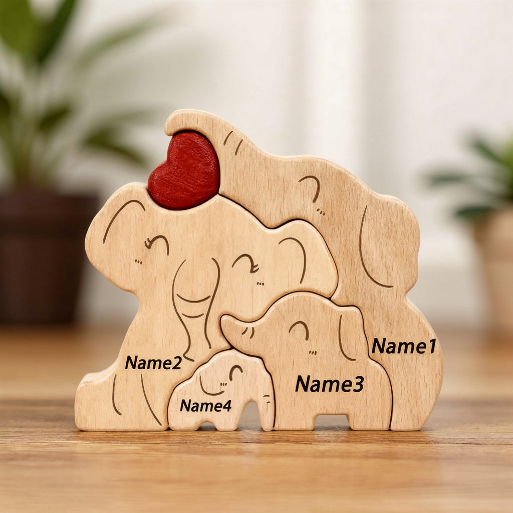 Personalised Elephant Family Puzzle