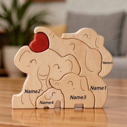 Personalised Elephant Family Puzzle