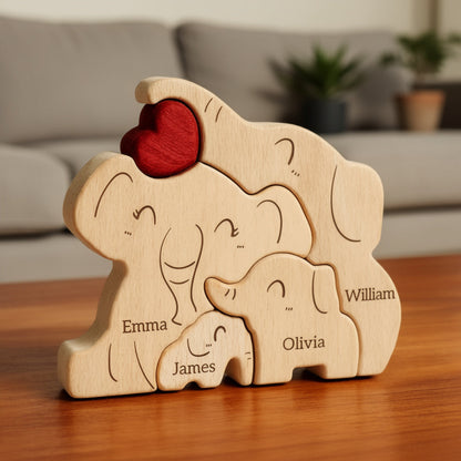 Personalised Elephant Family Puzzle