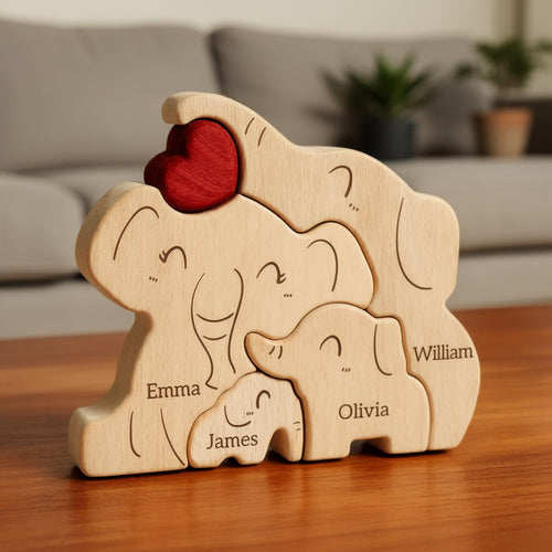 Personalised Elephant Family Puzzle