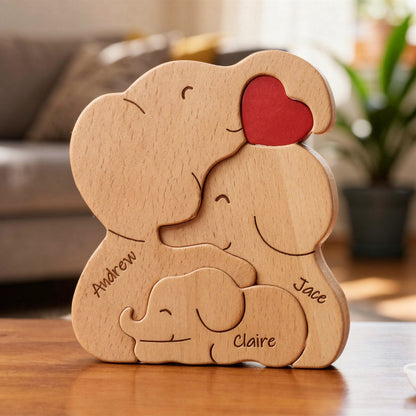 Personalised Elephant Family Puzzle