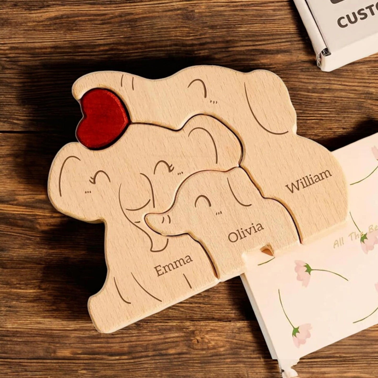 Personalised Elephant Family Puzzle