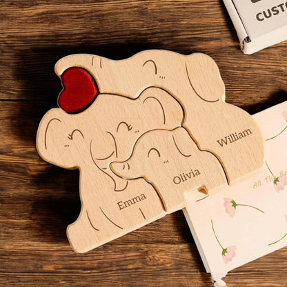 Personalised Elephant Family Puzzle