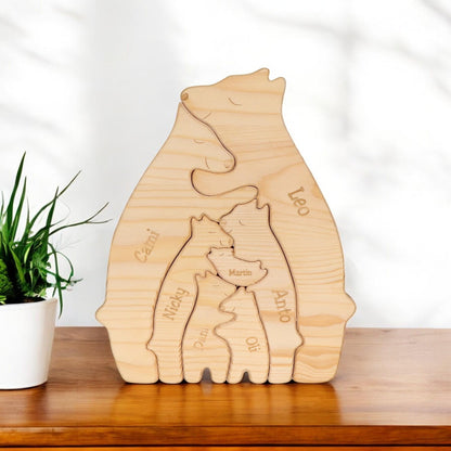 Personalised Bear Family Puzzle With Stand