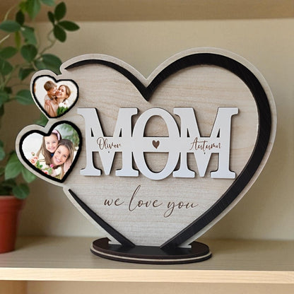 Personalised Heart Shaped Mom Plaque
