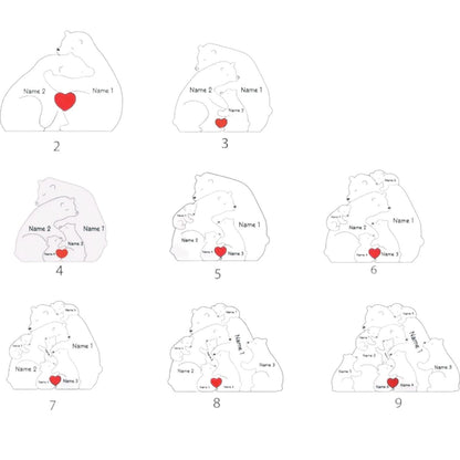 Personalised Wooden Bear Family Puzzle
