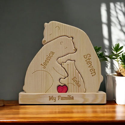Personalised Bear Family Puzzle With Stand