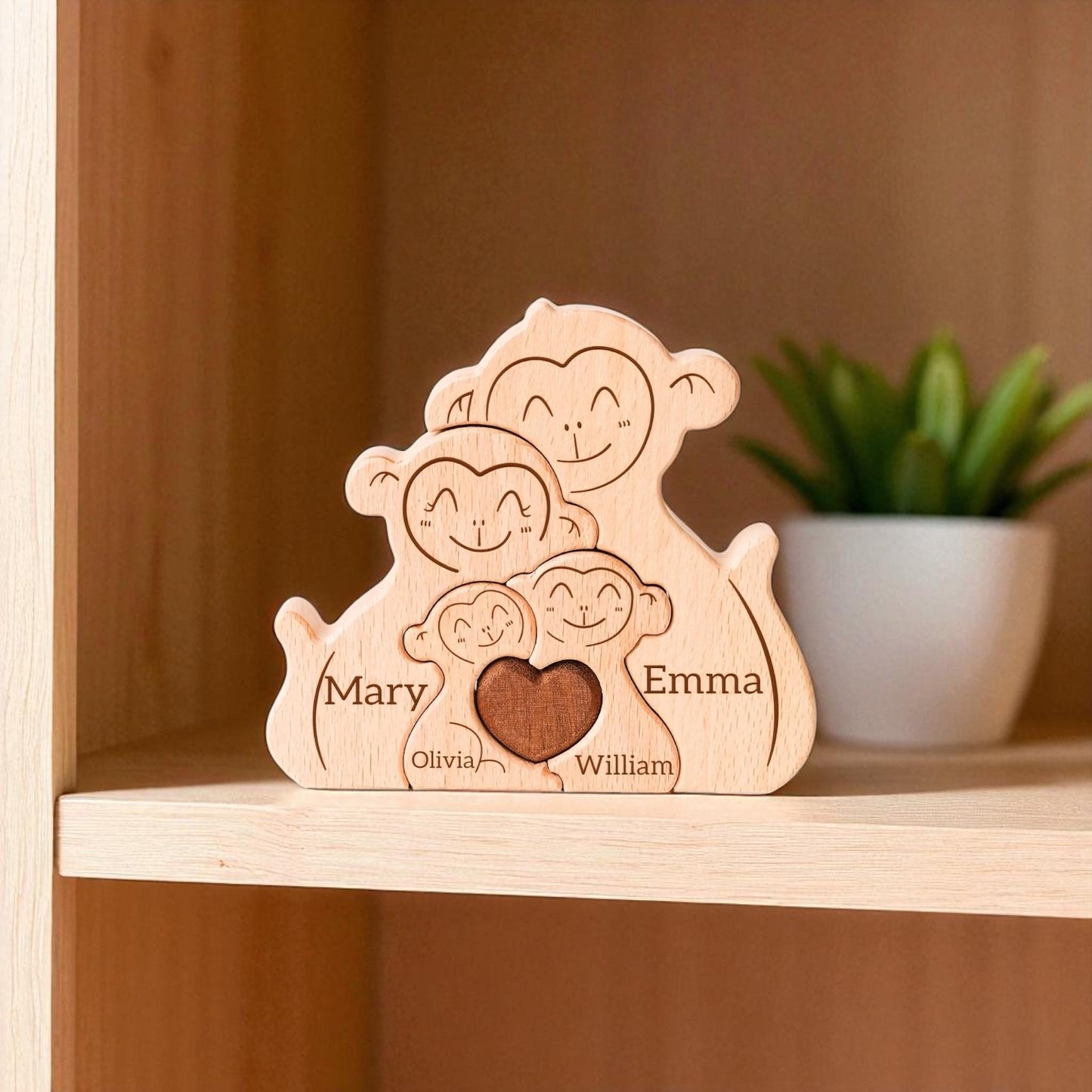 Personalised Monkey Family Puzzle
