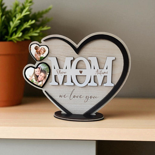 Personalised Heart Shaped Mom Plaque