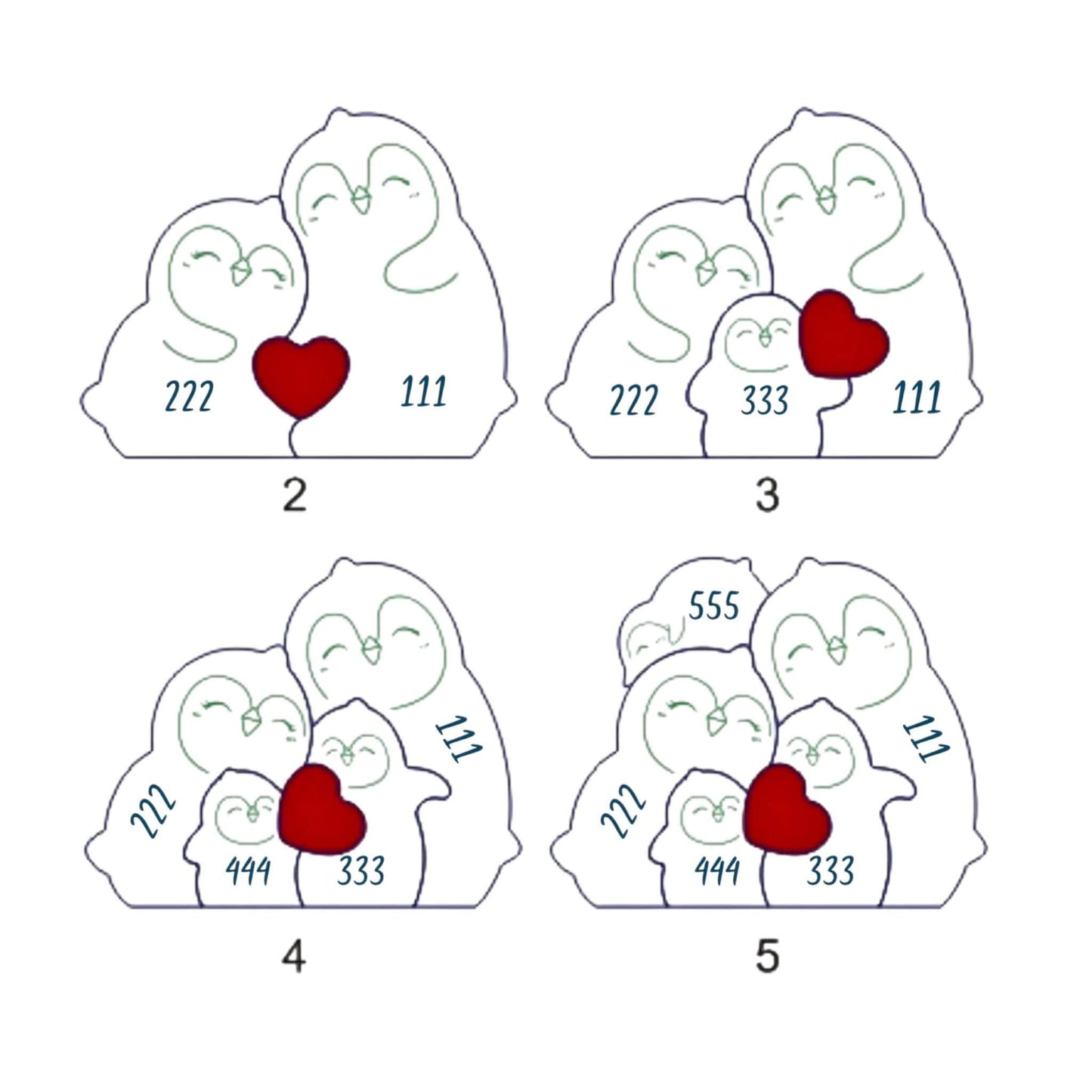 Personalised Penguin Family Puzzle