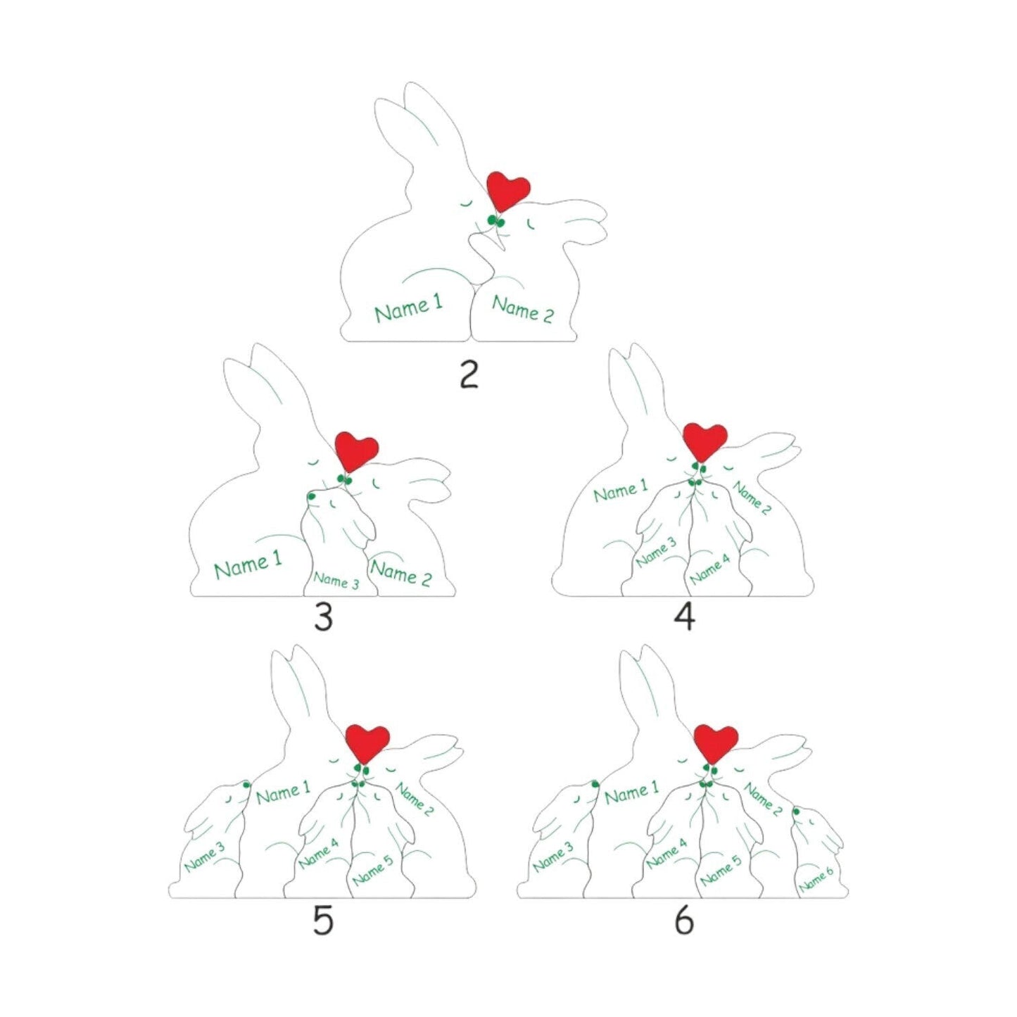 Personalised Rabbit Family Puzzle