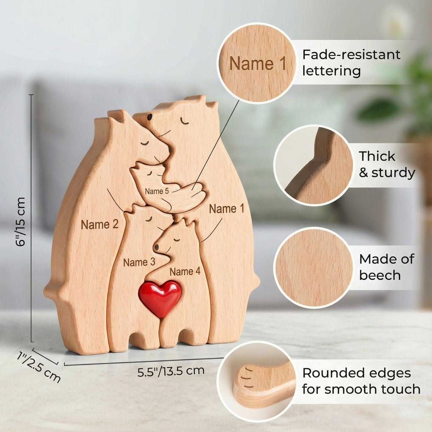 Personalised Bear Family Puzzle