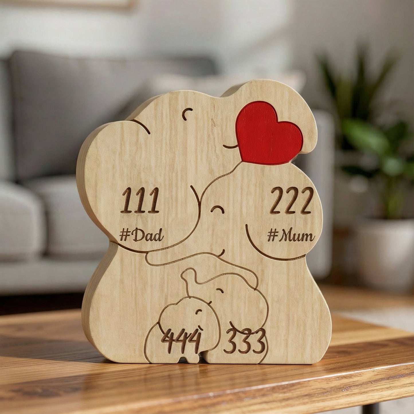 Personalised Elephant Family Puzzle