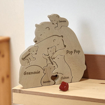 Personalised Wooden Bear Family Puzzle