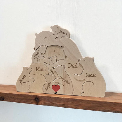 Personalised Wooden Bear Family Puzzle