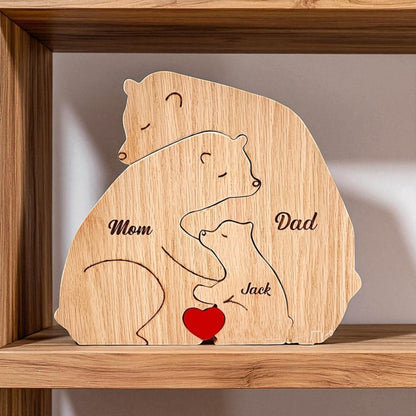Personalised Wooden Bear Family Puzzle