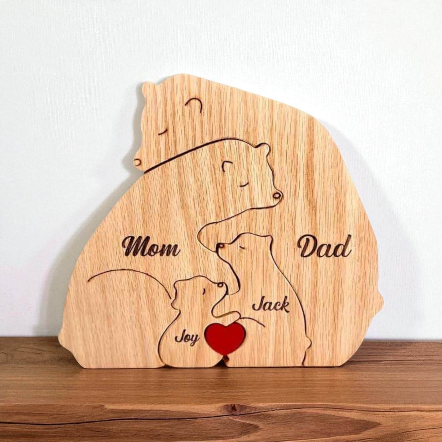 Personalised Wooden Bear Family Puzzle