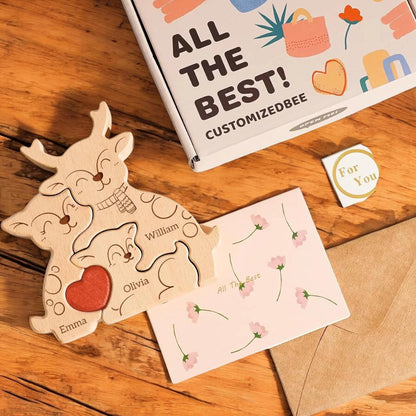 Personalised Deer Family Puzzle