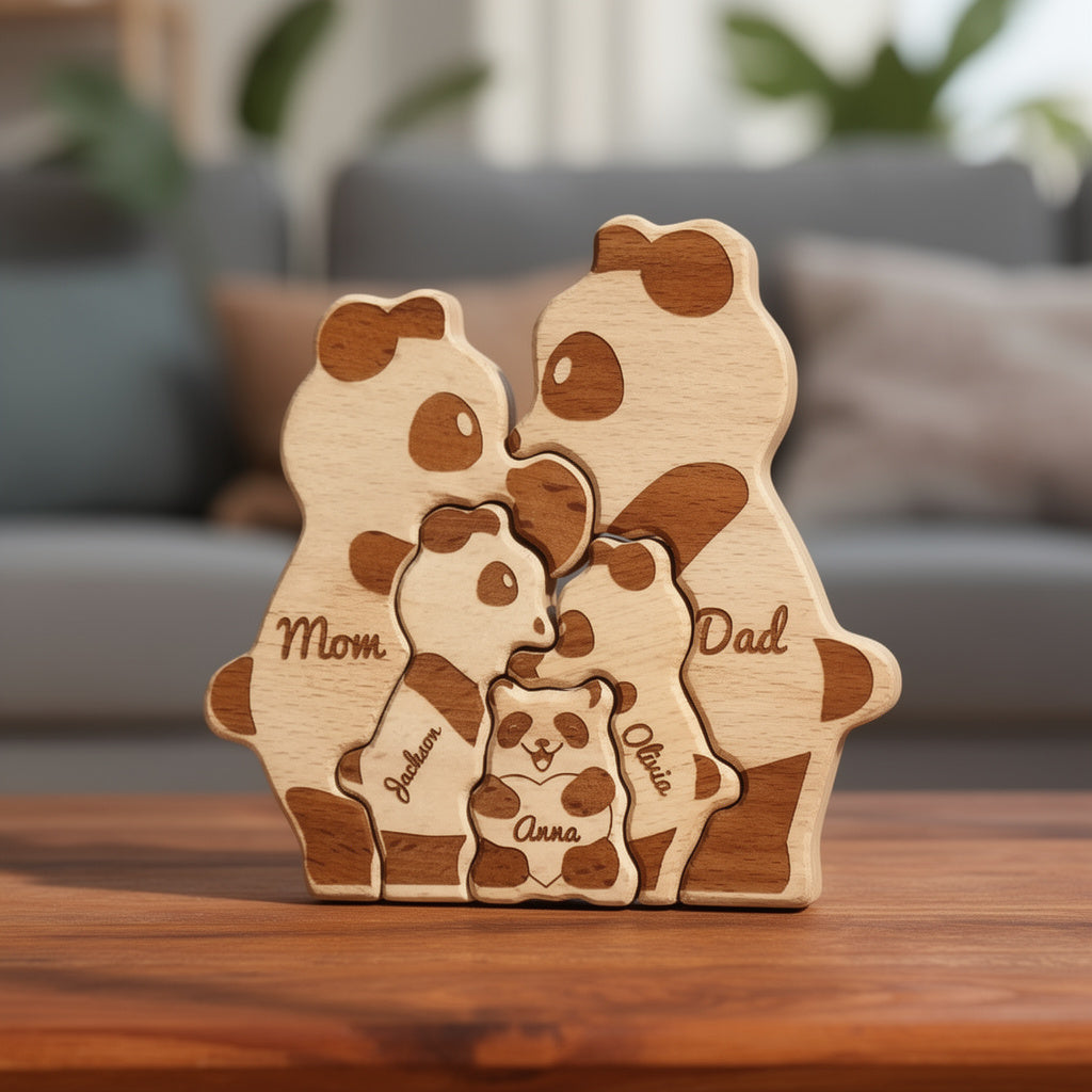 Personalised Panda Family Puzzle