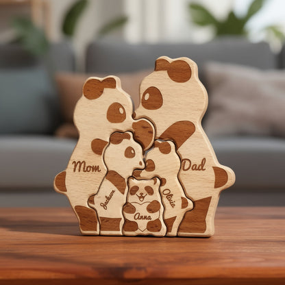 Personalised Panda Family Puzzle