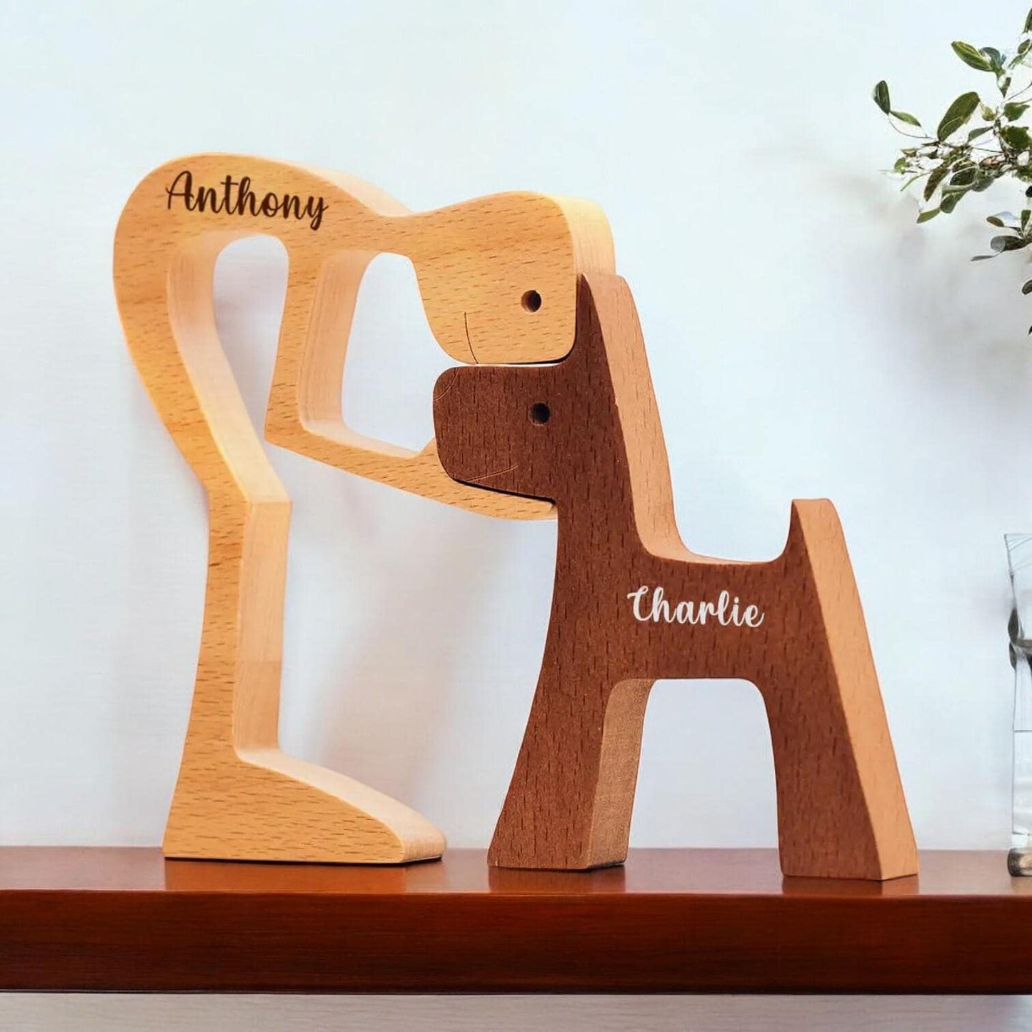 Personalised Woman And Dog Keepsake